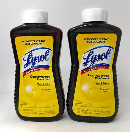 Lysol Concentrate Disinfectant Original Scent 12 fl oz Makes 9 Gallons 2 Pack