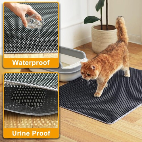 Large Cat Litter Box Mat, Litter Trapping Mat for Cat, Litterbox Matt for Floor - Picture 3 of 6
