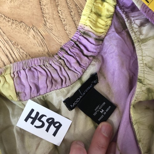Moda International Womens Dress Purple Yellow Ruffle Sleeves Size M Tie Dye - Picture 10 of 16