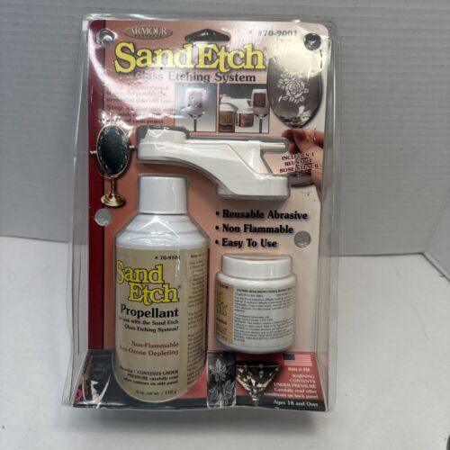 Armour SandEtch Glass Etching System 709001 With Lot Of 3 Sand Etch Propellent. - Picture 2 of 6