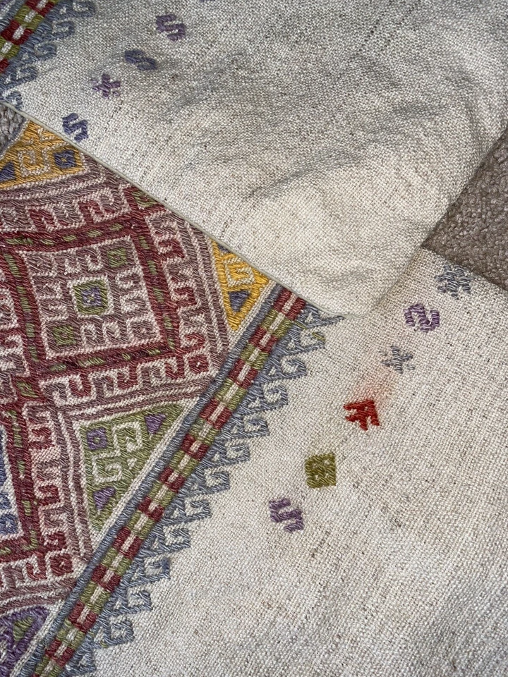 2 件老式土耳其 Kilim Shams 枕套手工编织腰部装饰器 — 第 4/4 张图片
