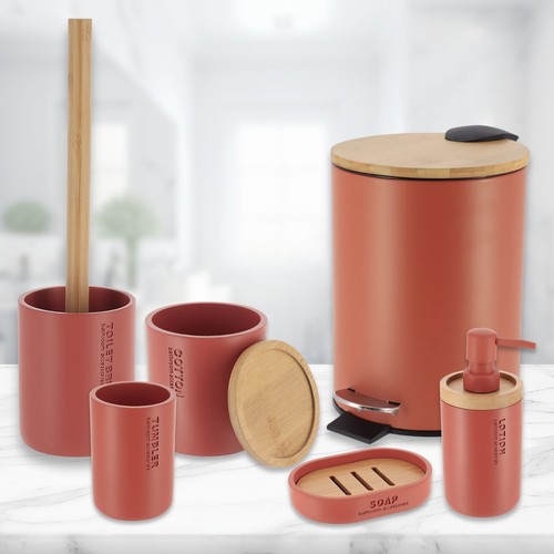 Bathroom Accessories with Natural Accents, Modern 6-piece Set - Picture 428 of 471