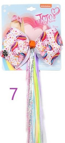 Jojo Hair Clip with Faux Rainbow Hair & Bow - Picture 8 of 24