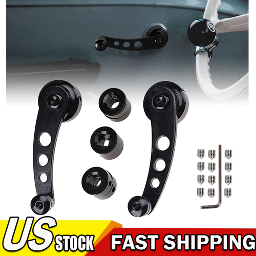 2X Black CNC Billet Aluminum Window Crank Handle Winders Car Truck Glass Door - Picture 15 of 15