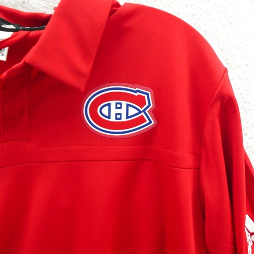 Montreal Canadiens Polo Shirt Mens Medium Red Adidas NHL Hockey Golf Tennis New - Picture 5 of 10