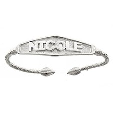 NAME PLATE Baby Bangle .925 Sterling Silver MADE IN USA 