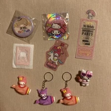 Sanrio Goods lot set 9 Tin badge Hello Kitty My Melody Mini figure Keychain