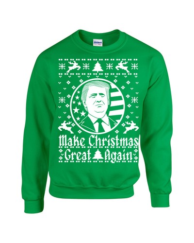 Make Christmas Great Again Trump Men's Crewneck Sweatshirt 1552 - Picture 2 of 5