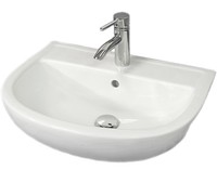 Rak Compact 1 Tap Hole Semi Recessed Basin 450mm Left Hand Rak Compact 1 Tap Hole Semi Recessed Basin 450mm Left Hand