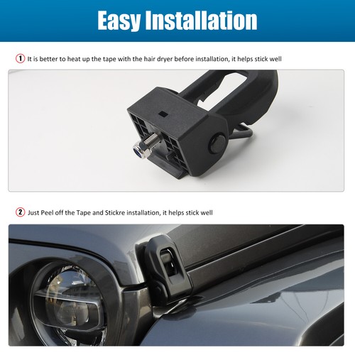 Hood Latches Hood Lock Catch Latch Kit for 07+ Jeep Wrangler Jk JL JT Gladiator - Picture 3 of 14