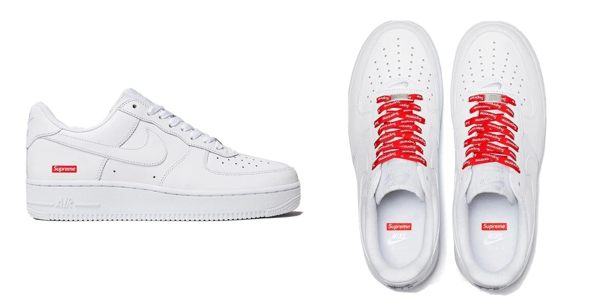 Logo boîte blanche Supreme Air Force 1 taille 12 CU9225 100