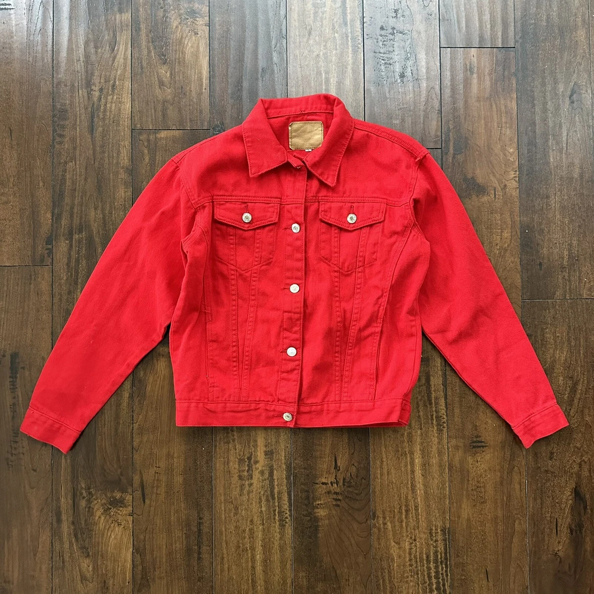 Kids red 2025 denim jacket