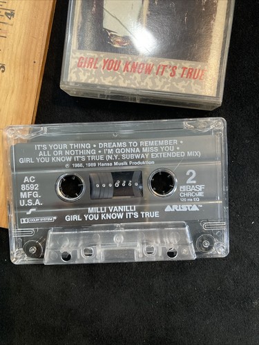 Milli Vanilli Girl You Know It's True Cassette Tape 1989 VG Gag Gift Free Ship - Picture 3 of 9