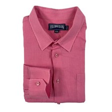 Vilebrequin Pure Linen Pink Button Front Size Mens 2XL XXL