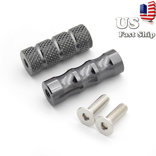 Gray CNC Universal Motorcycle Tow Pegs Shift Brake Pedals Rest Part Footpegs Peg - Bild 2 von 9
