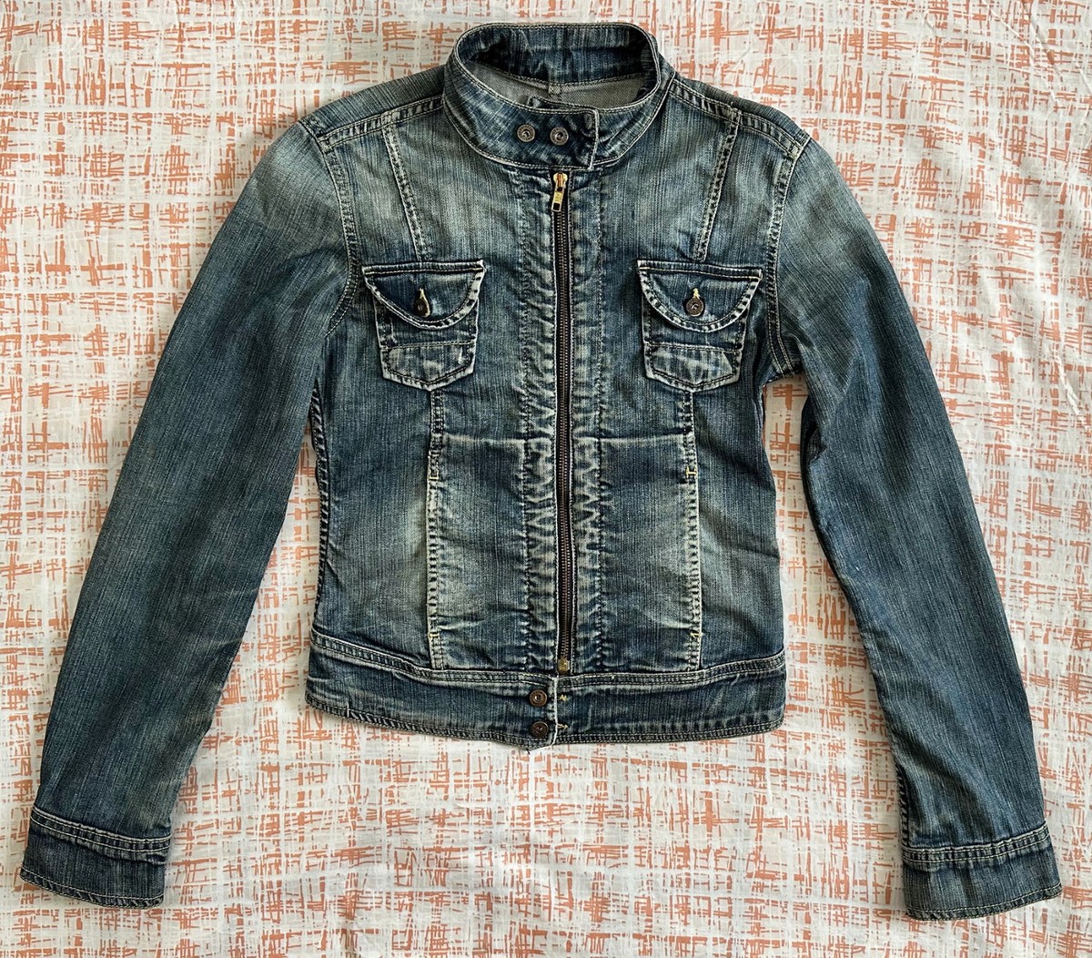 PEPE JEANS LONDON Womens Denim Blue Full Zip Down Long