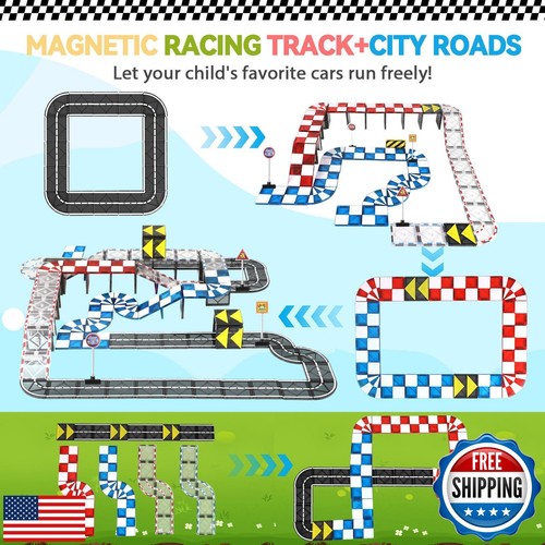 Magnetic Tiles Road Set, Magnetic Blocks Building Toys for 3+ Year Old Boys G - Picture 5 of 5