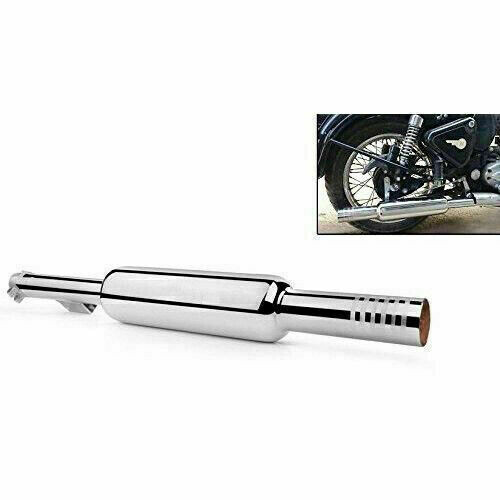 Fit For Royal Enfield Meteor 350cc Short Chrome Silencer Exhaust - Picture 1 of 8