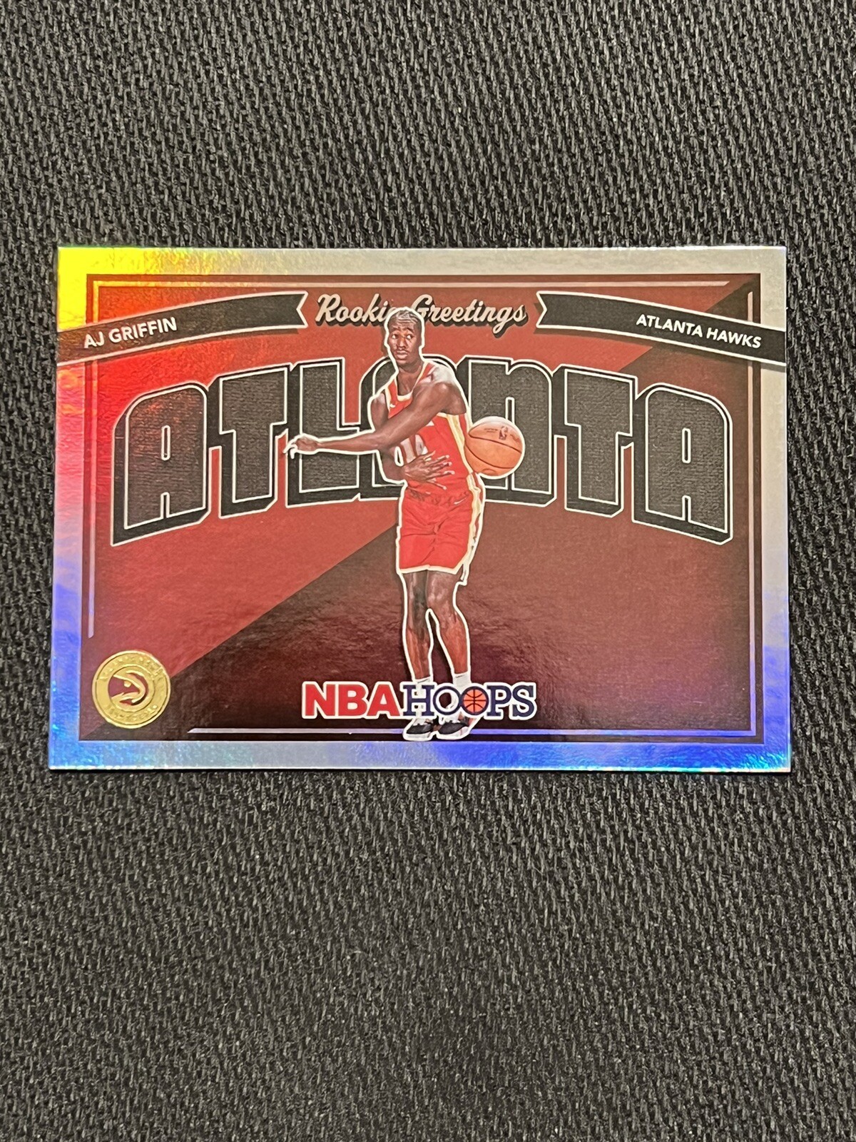 AJ Griffin 2022-23 Panini NBA Hoops Rookie Greetings Silver HOLO Foil RC #16 🏀
