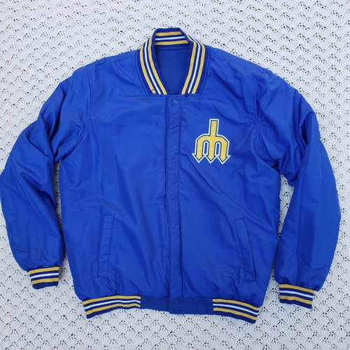 Vtg Jeff Hamilton JH Design Seattle Mariners Reversible Trident Jacket Blue - XL - Bild 11 von 13