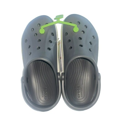 Crocs Unisex-Adult Bayaband Clogs, Charcoal/Volt Green, 7 Men/9 Women