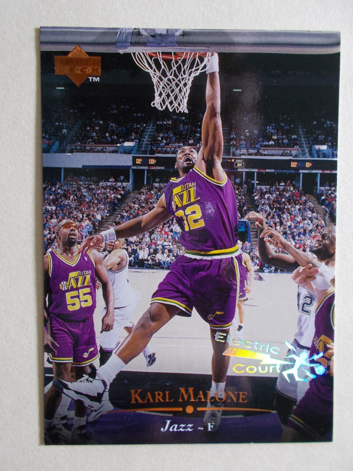 1995-96, Upper Deck, NBA, Electric Court, Silver, 69, Karl Malone, Jazz