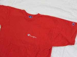 blue and red champion shirt