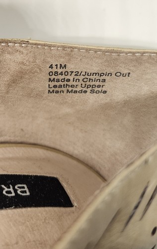Bronx Jumpin Out Leather Beige Wood Heels. Open Toe. Size 41M (US 10). EUC - Picture 5 of 12