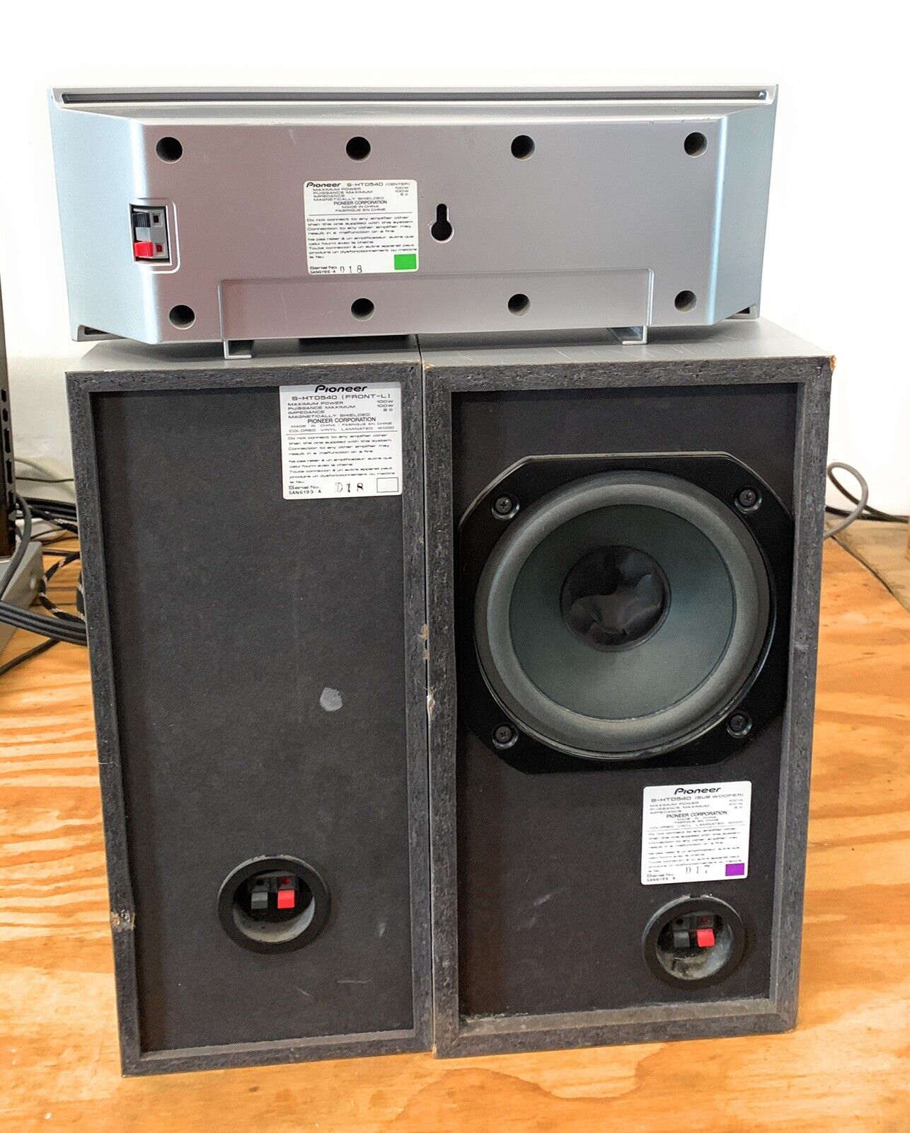 Pioneer Surround S-HTD540 Two Side and One Center 100W Speakers Fully Tested