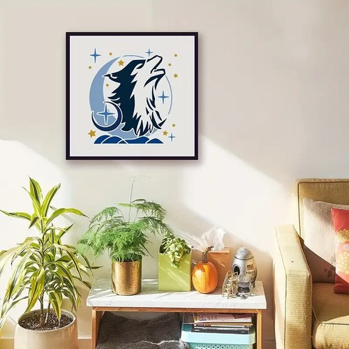 Plantilla/plantilla 1 pieza - 11,8"x11,8" (T25) estrellas lobo luna - Imagen 3 de 4