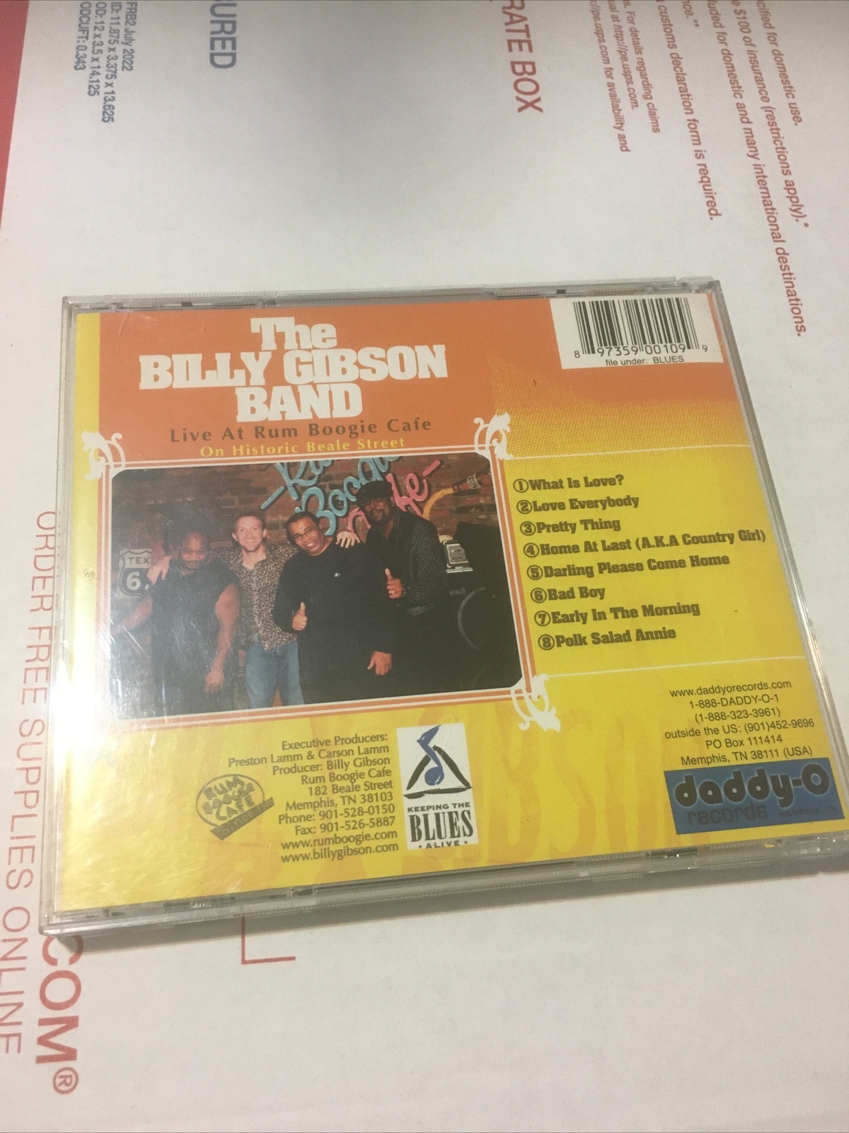 BILLY GIBSON Historic Beale Street- Live At Rum Boogie Cafe - CD Very ...