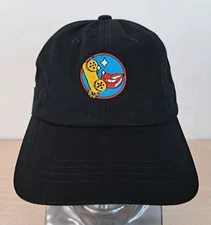 RED LIPS PHONE LOGO ADJUSTABLE STRAPBACK BASEBALL HAT/CAP, BLACK, OUTDOOR/SPORTS