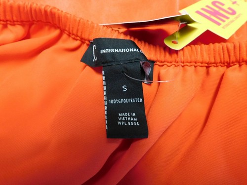 INC Popsicle Off-The-Shoulder Satin Tassel Top Cosmic Orange, Small #4054 - Picture 5 of 5