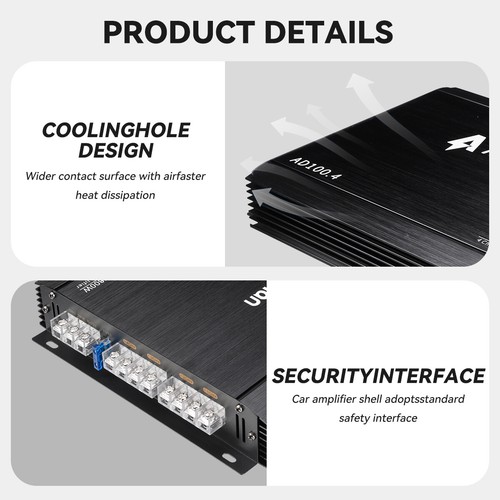 Amplificador coche 8800w 12V 4 canales clase A/B Andeman amplificador coche automóvil - Imagen 3 de 11