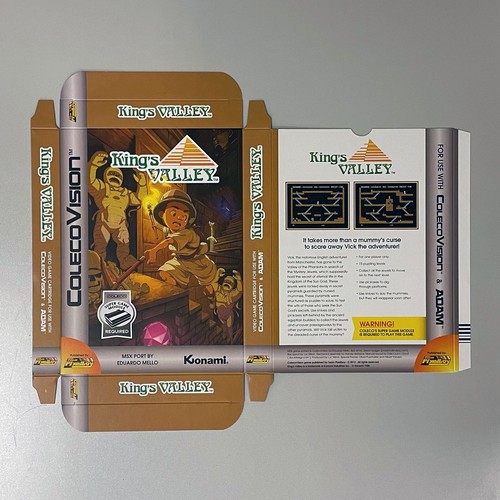 King's Valley Unused Unfolded Box New Rare ColecoVision Coleco Team Pixelboy - Picture 4 of 9