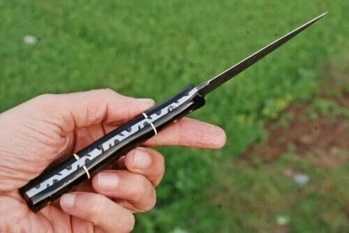 CUCHILLO DAGA DAMASCO DOBLE FILO HOJA FIJA BOTA DE CAZA CUCHILLO LANZAMIENTO x-66 Foto 3 de 4