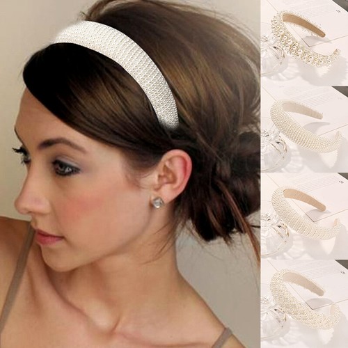 Baroque Womens Pearl Padded Headband Hairband Embellished Hair Band Accessories• - Picture 5 of 18