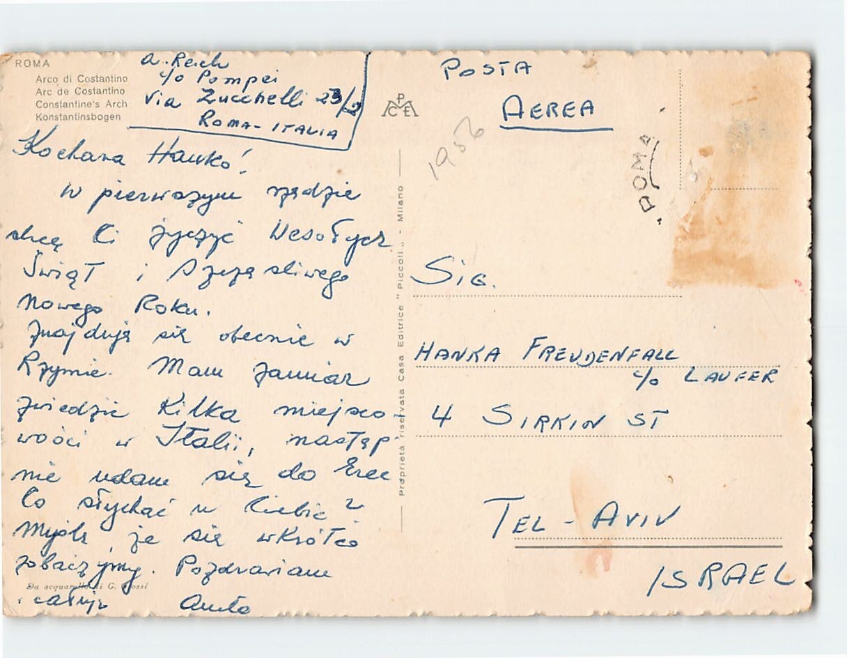 Postcard Arco di Constantino Rome Italy