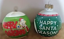 Christmas Ornaments Set of Two: "Ziggy 1980 & Happy Santa Season" No Boxes