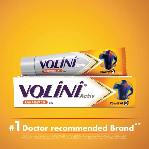 Volini Gel 75g potent pain relief joint sprains Sciatica & Myositis Expiry-2026