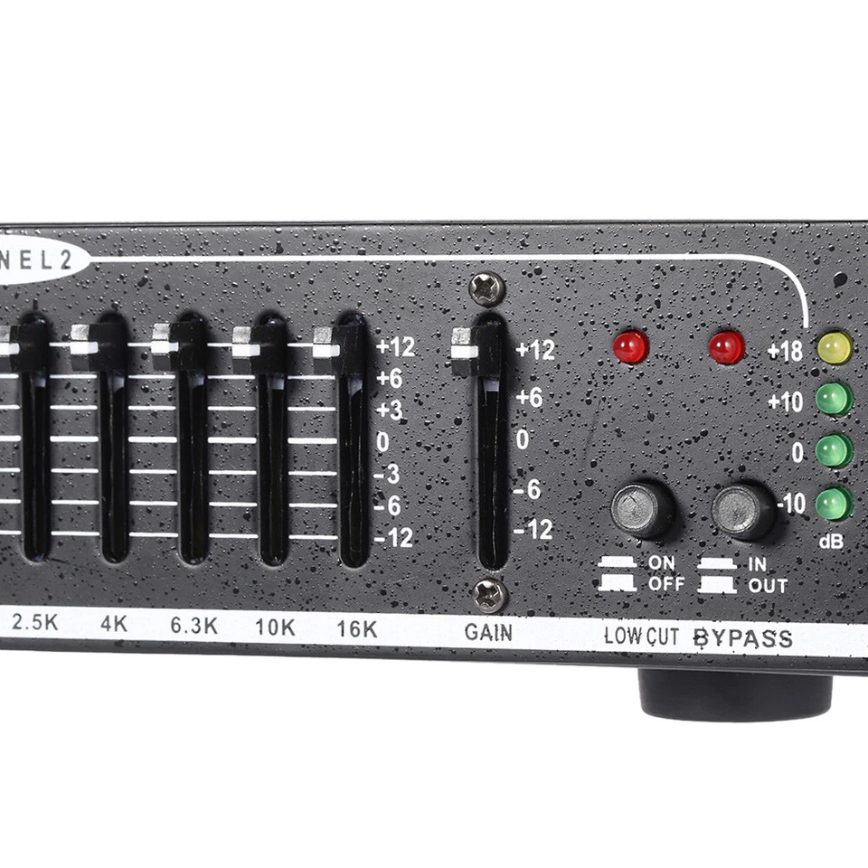 EQ-215 Dual Channels 15-Band Stereo Graphic Equalizer 1U Rack Mount Black H5N6 - Image 4 of 4