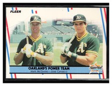 1988 Fleer Power Team #624 Mark McGwire / Jose Canseco
