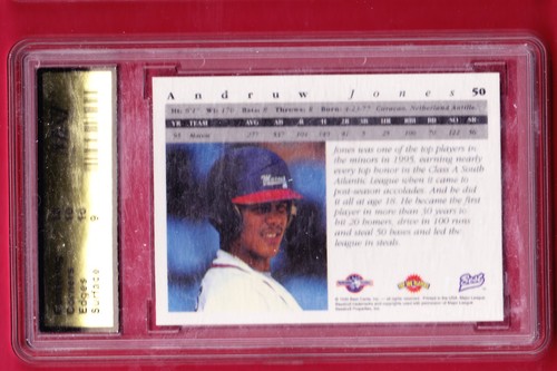 1995 Mejor #50 Andrew Jones Atlanta Braves novato como nuevo grado 10 gema como nuevo - Imagen 2 de 3