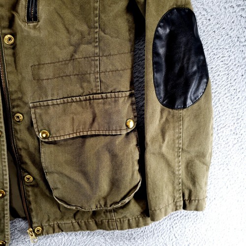 TopShop Women 2 Military Style Field Jacket Green Native Plaid Print Hood Lining - Picture 6 of 21
