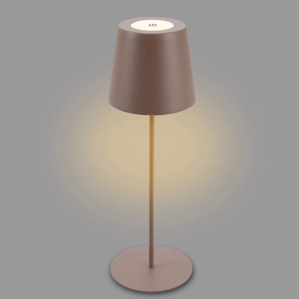 LED Akku Tischlampe Kabellos Lampe Dimmbar Warm Weiß Tischleuchte Touch IP44