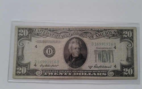 US TWENTY DOLLAR 1950 zirkulierte Banknote - Bild 5 von 6