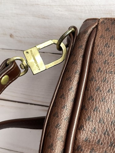 Vintage Liz Claiborne Crossbody Purse Signature Triangle Logo Brown Gold Classic - Picture 8 of 18