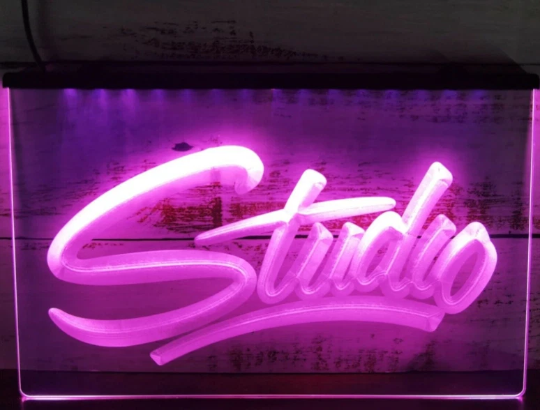 New LED Neon Studio Recording Sign Light Up Female Artist Advertise gift Decor