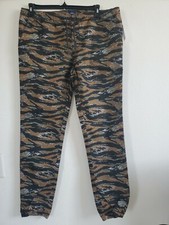 ROUTE 66 large RUNNING OR HUNTING MENS PANTS DRAW STRING ANKLE ELASTIC TWILL NWT