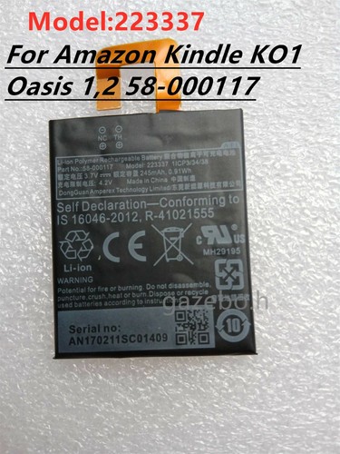 New Original 245mAh Li-ion Battery For Amazon Kindle KO1 Oasis 1,2 58-000117